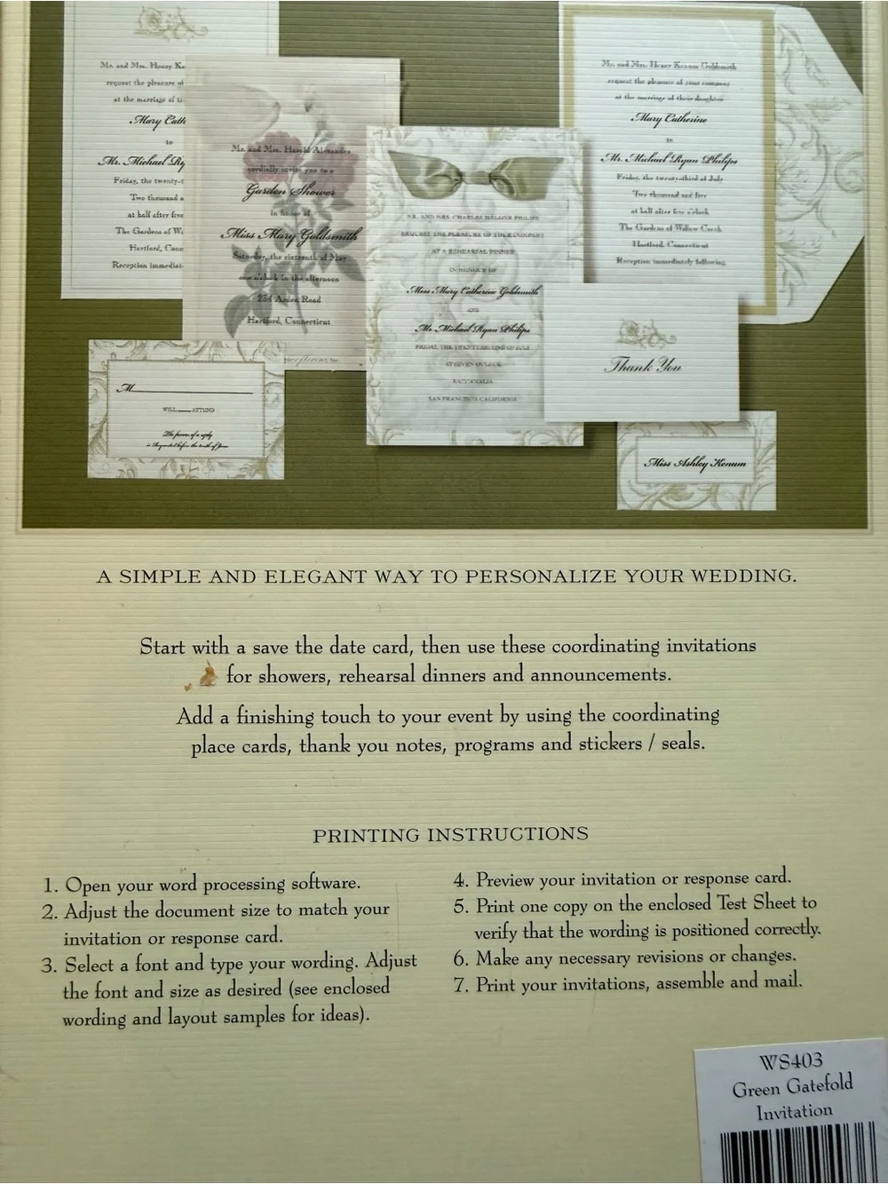 Soft Sage Floral Invitation Set of 25 Anna Griffin